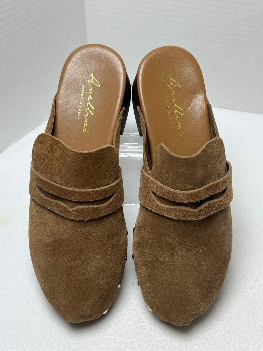 Avellini Suede Leather Clogs Studs Made in Italy Size 38 (7.5-8)
